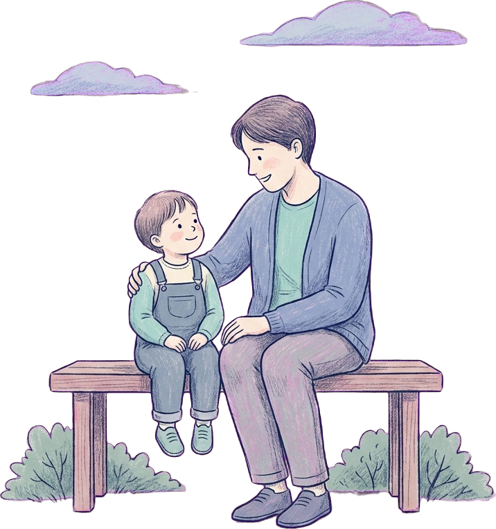 Illustration einer glücklichen Familie mit Kindern