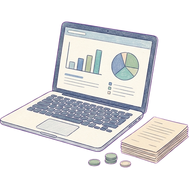 Illustration: Finanzen und Verträge analysieren