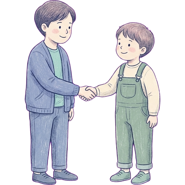 Illustration eines Handschlags als Zeichen langfristiger Betreuung